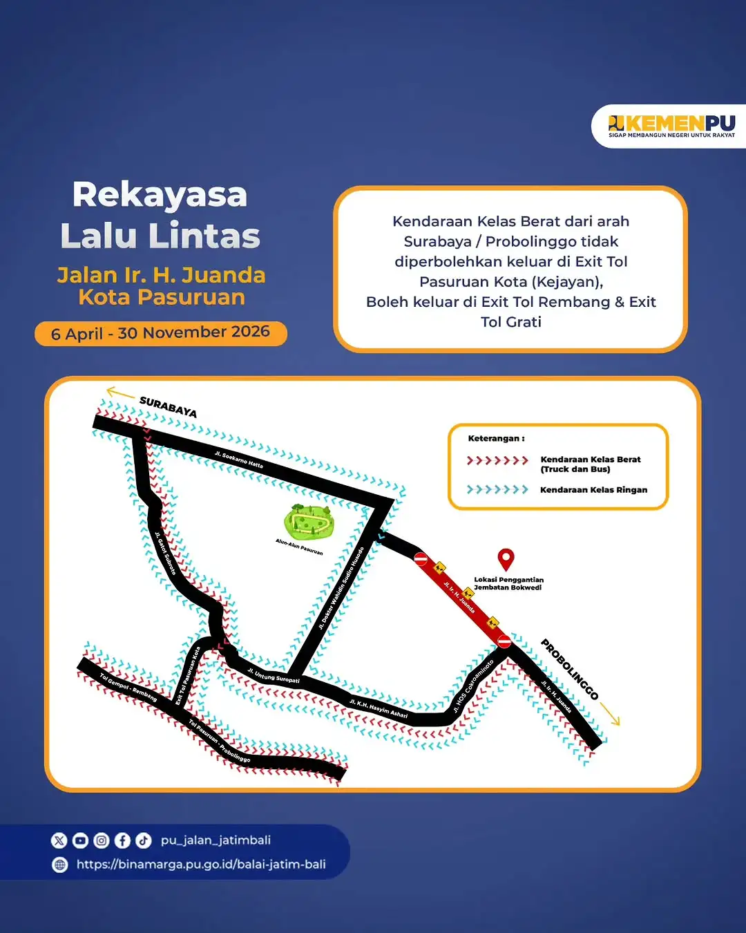 Foto Polres Pasuruan Kota Siapkan Jalur Alternatif Dampak Pembongkaran Jembatan Bok Wedi